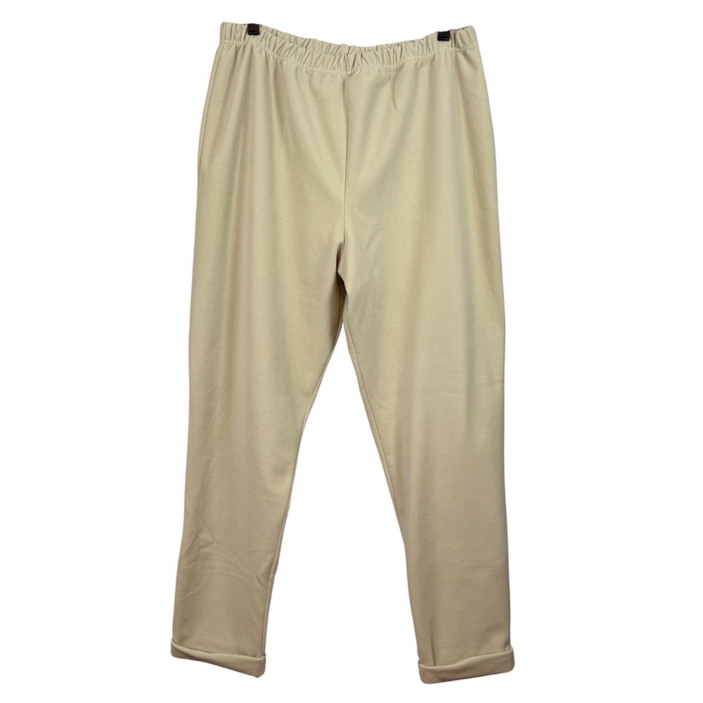 NWOT Woolrich Women's Fleece Pants, Intentionally Cuffed, Oat, Size XL